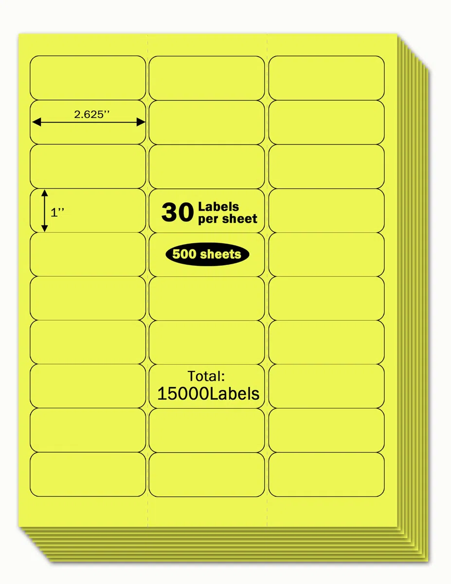 Etichette adesive per indirizzi di spedizione, 2,5 cm x 6,9 cm, per stampanti a getto d'inchiostro e laser, etichette scrivibili, 21 x 28 cm, 30 etichette per foglio