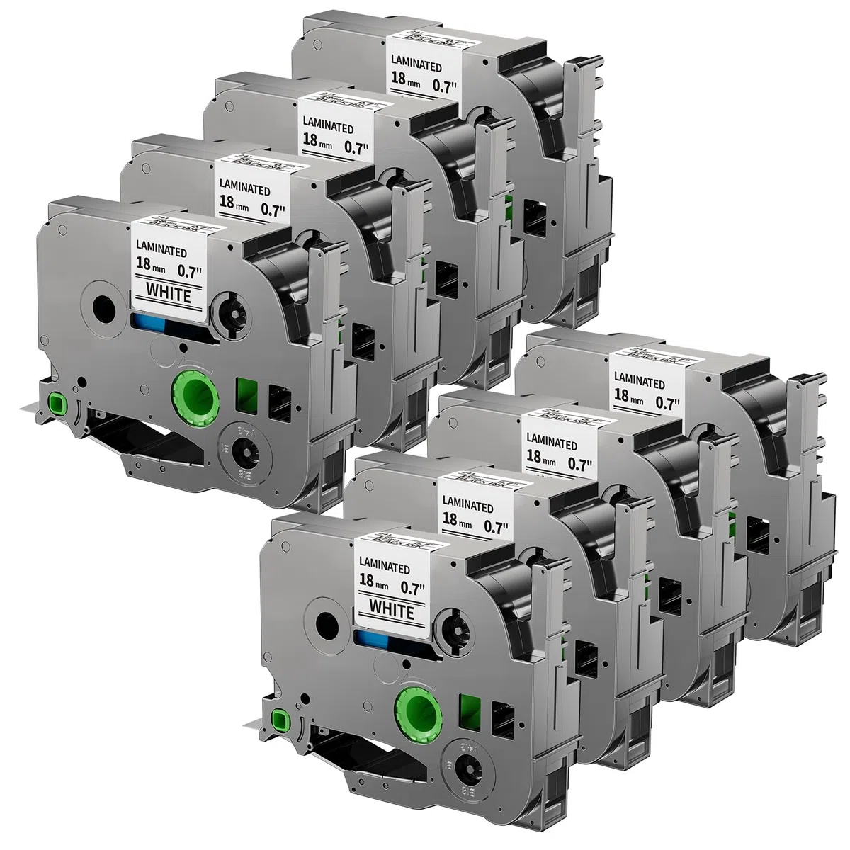 Nastro per etichette di ricambio da 18 mm per TZe-241 Brother Label Maker Tape 18 mm 0,7 pollici Tz laminato bianco TZe241 P-Touch nero su bianco per PTD410 PT-D400 PT-D610BT PTD600 ricarica, 3/4